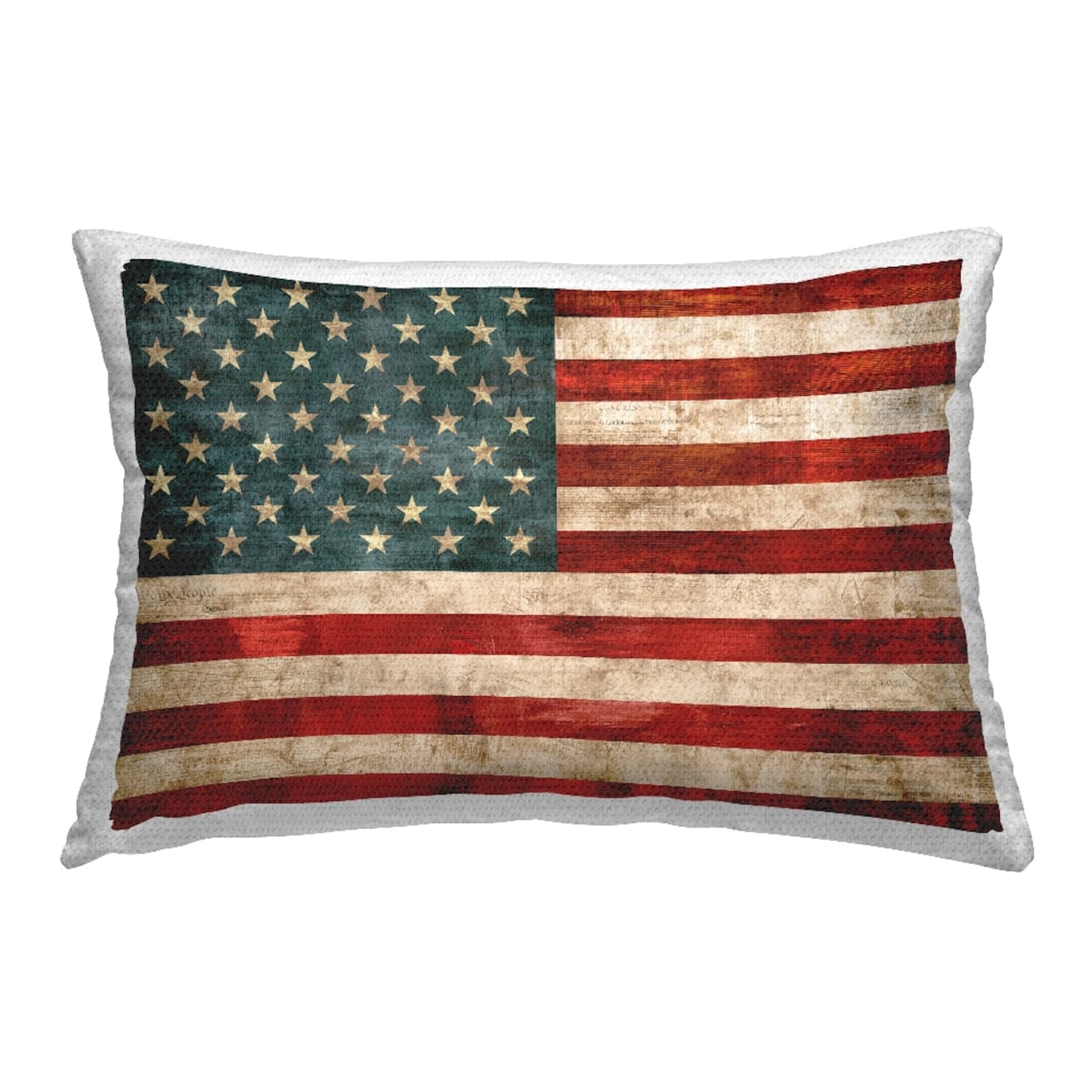 Stupell Industries Rustic American Flag, Rustic American Flag Outdoor Printed Pillow